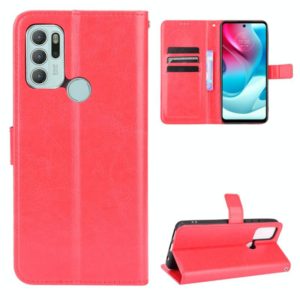 For Motorola Moto G60S Crazy Horse Texture Horizontal Flip Leather Case with Holder & Card Slots & Lanyard(Red) (OEM)