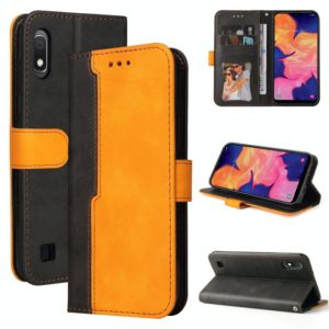 For Samsung Galaxy A10 / M10 Business Stitching-Color Horizontal Flip PU Leather Case with Holder & Card Slots & Photo Frame(Orange) (OEM)