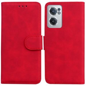 For OnePlus Nord CE 2 5G Skin Feel Pure Color Flip Leather Phone Case(Red) (OEM)