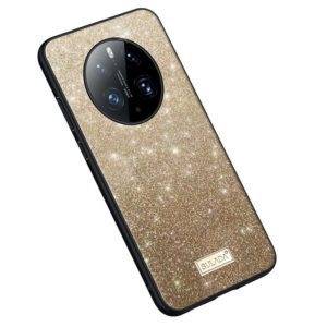 For Huawei Mate 50 Pro SULADA Shockproof TPU + Handmade Leather Phone Case(Gold) (SULADA) (OEM)