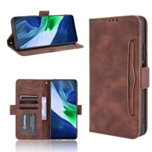 For Infinix Note 10 Skin Feel Calf Pattern Horizontal Flip Leather Case with Holder & Card Slots & Photo Frame(Brown) (OEM)