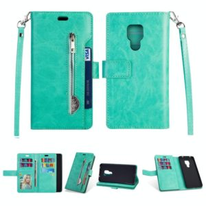 For Huawei Mate 20 Multifunctional Zipper Horizontal Flip Leather Case with Holder & Wallet & 9 Card Slots & Lanyard(Mint Green) (OEM)