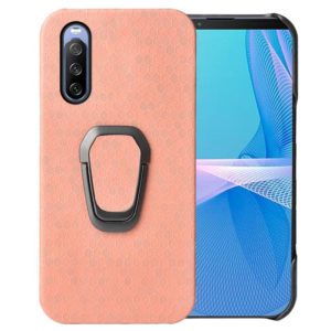 For Sony Xperia 10 IV Ring Holder Honeycomb PU Phone Case(Pink) (OEM)