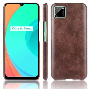For Oppo Realme C11 Shockproof Litchi Texture PC + PU Case(Brown) (OEM)