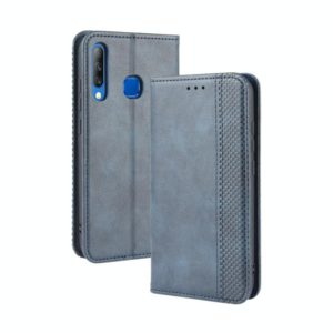 For Infinix Smart 3 Plus / X627 Magnetic Buckle Retro Crazy Horse Texture Horizontal Flip Leather Case , with Holder & Card Slots & Photo Frame(Blue) (idewei) (OEM)