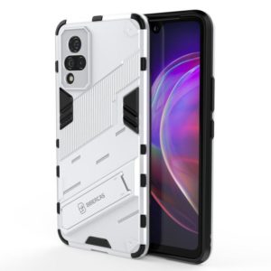 For vivo V21 Punk Armor 2 in 1 PC + TPU Shockproof Case with Invisible Holder(White) (OEM)