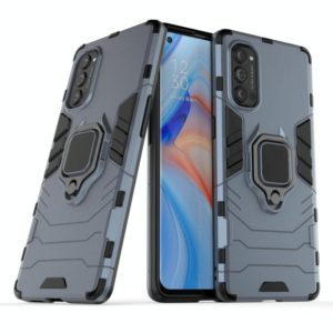 For OPPO Reno4 Pro PC + TPU Anti-fall Protective Case with Ring Holder(Navy) (OEM)