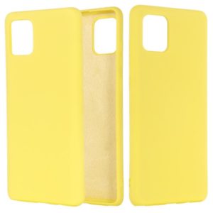For Galaxy A81 Solid Color Liquid Silicone Dropproof Full Coverage Protective Case(Yellow) (OEM)