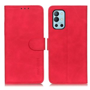 For OnePlus 9R KHAZNEH Retro Texture PU + TPU Horizontal Flip Leather Case with Holder & Card Slots & Wallet(Red) (OEM)