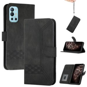 Cubic Skin Feel Flip Leather Phone Case For OnePlus 9R(Black) (OEM)