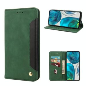 For Motorola Moto G52 Skin Feel Splicing Leather Phone Case(Green) (OEM)