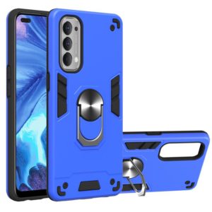 For OPPO Reno4 4G Armour Series PC + TPU Protective Case with Ring Holder(Dark Blue) (OEM)