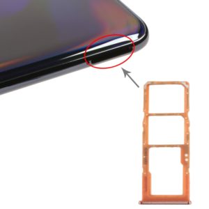 For Galaxy A70 SIM Card Tray + SIM Card Tray + Micro SD Card Tray (Orange) (OEM)