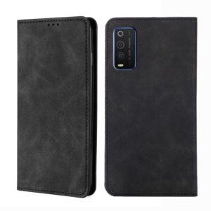 For TCL 205 Skin Feel Magnetic Horizontal Flip Leather Phone Case(Black) (OEM)
