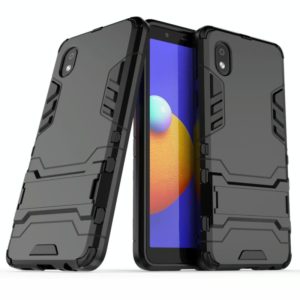 For Samsung Galaxy A01 Core PC + TPU Two-in-one Invisible Bracket Shockproof Protective Case(Black) (OEM)
