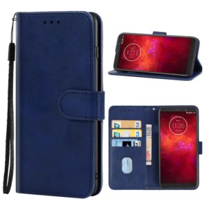 Leather Phone Case For Motorola Moto Z3(Blue) (OEM)