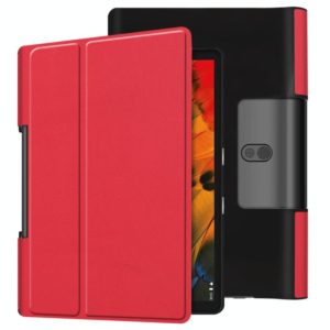 For Lenovo Yoga Smart Tab Custer Texture Horizontal Flip Leather Case with Two-folding Holder(Red) (OEM)