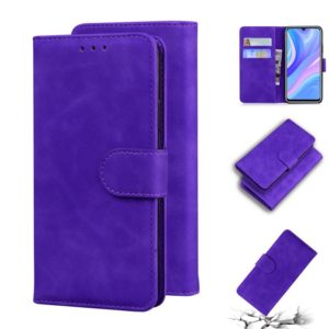 For Huawei Enjoy 10s / P Smart S / Y8p Skin Feel Pure Color Flip Leather Phone Case(Purple) (OEM)