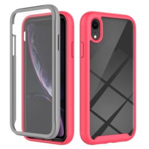 For iPhone XR Starry Sky Solid Color Series Shockproof PC + TPU Case with PET Film(Rose Red) (OEM)
