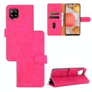For Samsung Galaxy A42 5G Solid Color Skin Feel Magnetic Buckle Horizontal Flip Calf Texture PU Leather Case with Holder & Card Slots & Wallet(Rose Red) (OEM)