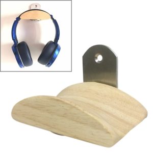 L-shaped Stainless Steel Patch + Solid Wood Wall-mounted Headset Holder (OEM)