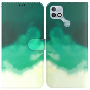 For Infinix Hot 10i / Smart 5 Pro X659B / PR652B / S658E Watercolor Pattern Horizontal Flip Leather Phone Case(Cyan Green) (OEM)