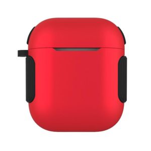 2 in 1 Matte Texture Contrast Color PC + TPU Earphone Case For AirPods 2 / 1(Red) (OEM)
