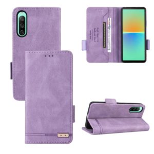 For Sony Xperia 10 IV Magnetic Clasp Flip Leather Phone Case(Purple) (OEM)