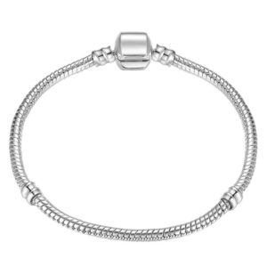 Silver Snake Chain Link Bracelet, Length:20cm(Silver Plated) (OEM)