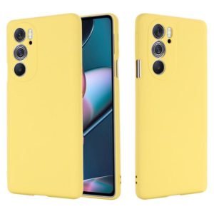 For Motorola Edge 30 Pro / Edge+ 2022 Pure Color Liquid Silicone Shockproof Phone Case(Yellow) (OEM)