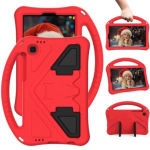 For Samsung Galaxy Tab A7 Lite 8.7(2021) T225 EVA Flat Anti Falling Protective Case Shell with Holder(Red) (OEM)