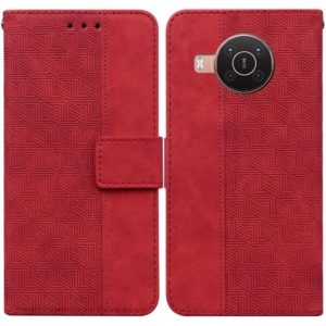 For Nokia X10 / X20 Geometric Embossed Leather Phone Case(Red) (OEM)