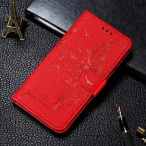 For Xiaomi Mi 11 Ultra Litchi Texture Feather Embossing Pattern Horizontal Flip Leather Case with Holder & Card Slots & Wallet & Photo Frame & Lanyard(Red) (OEM)
