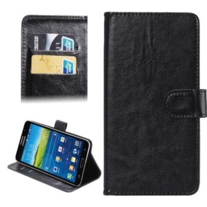 5.5-6.3 Inch Universal Crazy Horse Texture 360 Degree Rotating Carry Case with Holder & Card Slot for Galaxy Mega 6.3 / i9200(Black) (OEM)