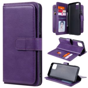 For Huawei Enjoy 20 5G Multifunctional Magnetic Copper Buckle Horizontal Flip Solid Color Leather Case with 10 Card Slots & Wallet & Holder & Photo Frame(Purple) (OEM)