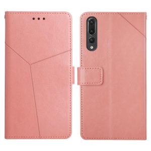 For Huawei P20 Pro Y Stitching Horizontal Flip Leather Phone Case with Holder & Card Slots & Wallet & Photo Frame(Rose Gold) (OEM)