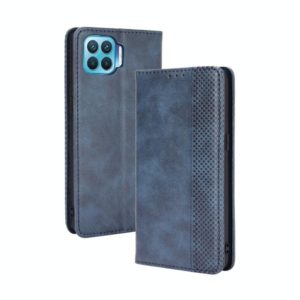 For OPPO F17 Pro / A93 / Reno4 Lite Magnetic Buckle Retro Crazy Horse Texture Horizontal Flip Leather Case with Holder & Card Slots & Photo Frame(Blue) (OEM)