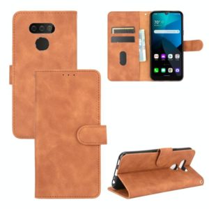For LG Harmony 4 Solid Color Skin Feel Magnetic Buckle Horizontal Flip Calf Texture PU Leather Case with Holder & Card Slots & Wallet(Brown) (OEM)