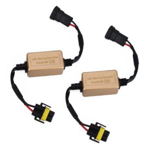 2 PCS H8 H9 H11 LED Headlight Canbus Error Free Computer Warning Canceller Resistor Decoders Anti-Flicker Capacitor Harness (OEM)