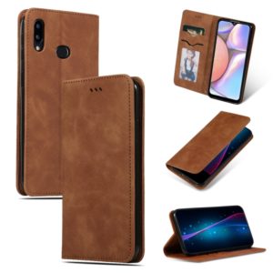 For Galaxy A10S Retro Skin Feel Business Magnetic Horizontal Flip Leather Case(Brown) (OEM)