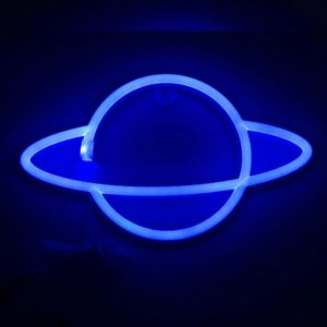 LED Planet Neon Light Bedroom Universe Shape Decoration Night Light(Blue Light) (OEM)
