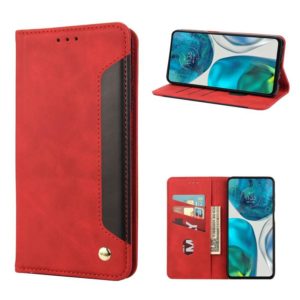 For Motorola Moto G52 Skin Feel Splicing Leather Phone Case(Red) (OEM)