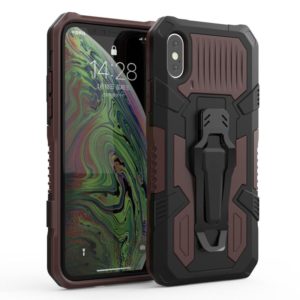 For iPhone X / XS Machine Armor Warrior Shockproof PC + TPU Protective Case(Dark Brown) (OEM)