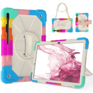For Samsung Galaxy Tab S8+ 12.4 inch SM-X800 / SM-X806 Contrast Color Robot Shockproof Silicone + PC Tablet Case(Colorful Blue) (OEM)