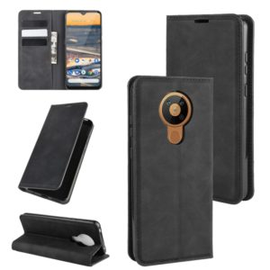 For Nokia 5.3 Retro-skin Business Magnetic Suction Leather Case with Holder & Card Slots & Wallet(Black) (OEM)