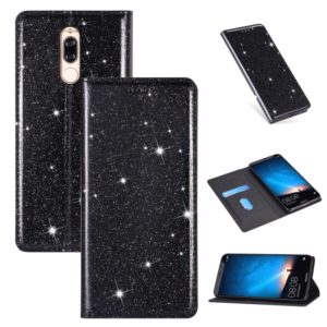 For Huawei Mate 10 Lite Ultrathin Glitter Magnetic Horizontal Flip Leather Case with Holder & Card Slots(Black) (OEM)