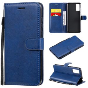 For Huawei Honor Play 4T Pro Solid Color Horizontal Flip Protective Leather Case with Holder & Card Slots & Wallet & Lanyard(Blue) (OEM)