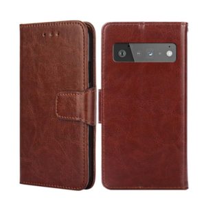 For Google Pixel 6 Pro Crystal Texture Leather Phone Case(Brown) (OEM)