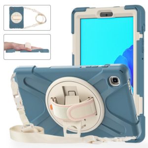 For Samsung Galaxy Tab A7 Lite T220 / T225 Silicone + PC Protective Case with Holder & Shoulder Strap(Cornflower Blue) (OEM)