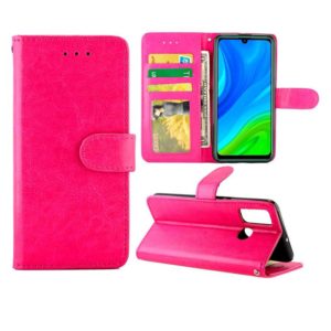 For Huawei P Smart(2020) Crazy Horse Texture Leather Horizontal Flip Protective Case with Holder & Card Slots & Wallet & Photo Frame(Magenta) (OEM)